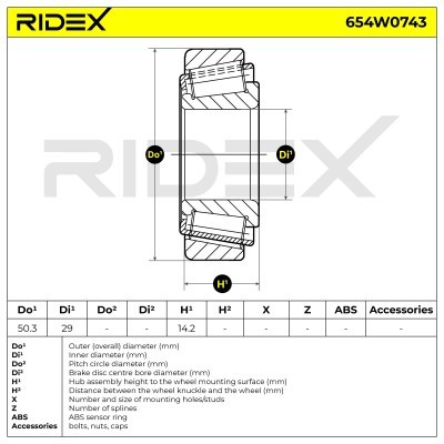Łożysko Koła RIDEX 654W0743 654W0743 - foto 6