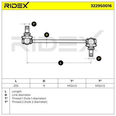 Łącznik Stabilizatora RIDEX 3229S0016 3229S0016 - foto 3