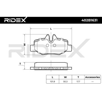 Klocki hamulcowe RIDEX 402B1631 402B1631 - foto 5