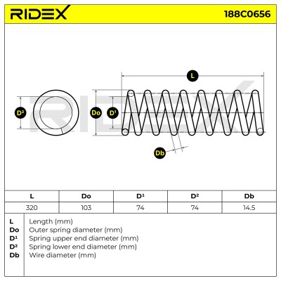 Sprężyna Zawieszenia RIDEX 188C0656 188C0656 - foto 5
