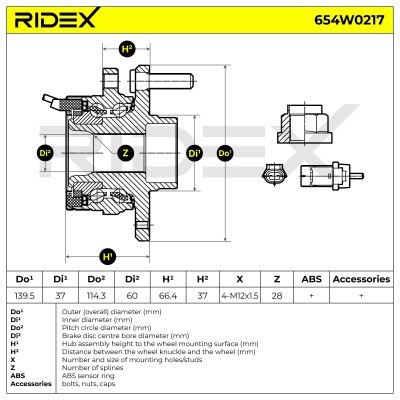 Łożysko Koła RIDEX 654W0217 654W0217 - foto 3
