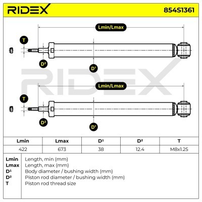 Amortyzator RIDEX 854S1361 854S1361 - foto 4