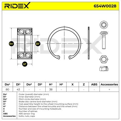 Łożysko Koła RIDEX 654W0028 654W0028 - foto 3