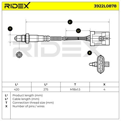 Sonda Lambda RIDEX 3922L0878 3922L0878 - foto 7