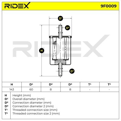 Filtr Paliwa RIDEX 9F0009 9F0009 - foto 8