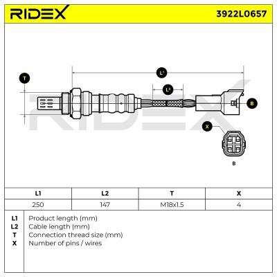 Sonda Lambda RIDEX 3922L0657 3922L0657 - foto 10