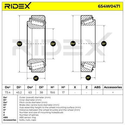 Łożysko Koła RIDEX 654W0471 654W0471 - foto 6