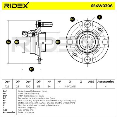 Łożysko Koła RIDEX 654W0306 654W0306 - foto 6
