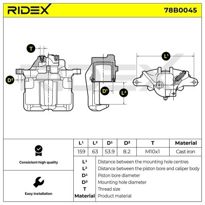 Zacisk Hamulcowy RIDEX 78B0045 78B0045 - foto 5