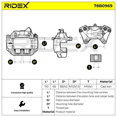 Zacisk Hamulcowy RIDEX 78B0969 78B0969 - foto 3