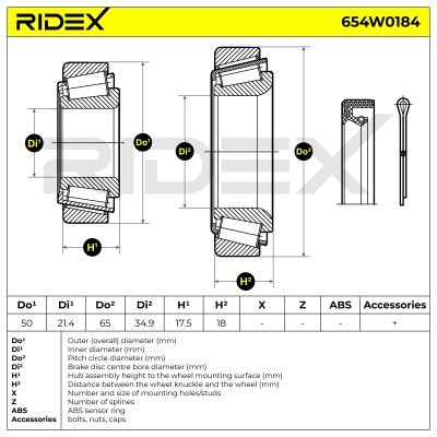 Łożysko Koła RIDEX 654W0184 654W0184 - foto 3