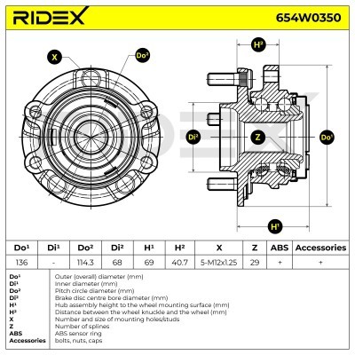 Łożysko Koła RIDEX 654W0350 654W0350 - foto 5