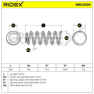 Sprężyna Zawieszenia RIDEX 188C0100 188C0100 - foto 6