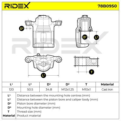 Zacisk Hamulcowy RIDEX 78B0950 78B0950 - foto 7