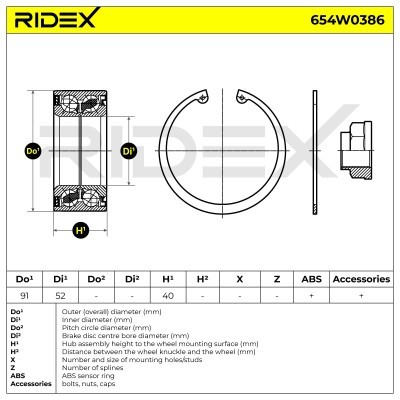 Łożysko Koła RIDEX 654W0386 654W0386 - foto 4