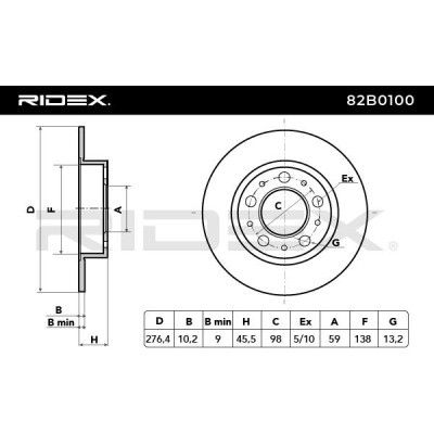 Tarcza hamulcowa RIDEX 82B0100 82B0100 - foto 3