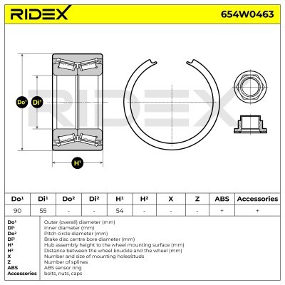 Łożysko Koła RIDEX 654W0463 654W0463 - foto 3