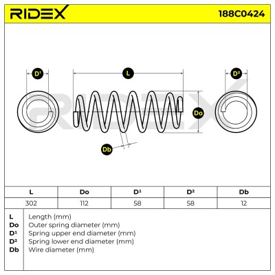 Sprężyna Zawieszenia RIDEX 188C0424 188C0424 - foto 5