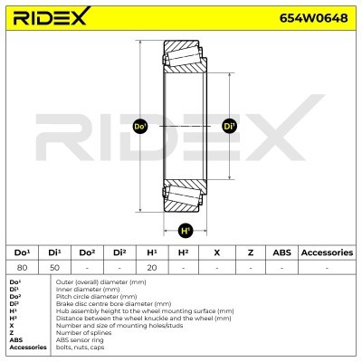 Łożysko Koła RIDEX 654W0648 654W0648 - foto 5