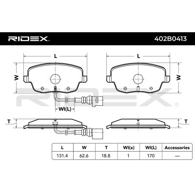 Klocki hamulcowe RIDEX 402B0413 402B0413 - foto 4