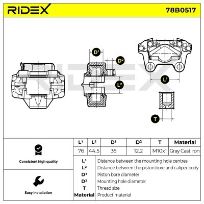 Zacisk Hamulcowy RIDEX 78B0517 78B0517 - foto 6