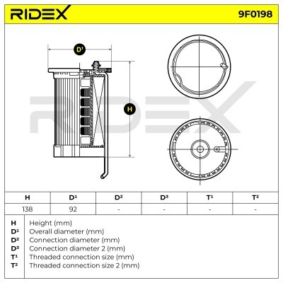 Filtr Paliwa RIDEX 9F0198 9F0198 - foto 6
