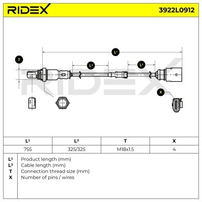 Sonda Lambda RIDEX 3922L0912 3922L0912 - foto 6