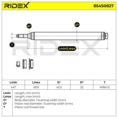 Amortyzator RIDEX 854S0827 854S0827 - foto 7