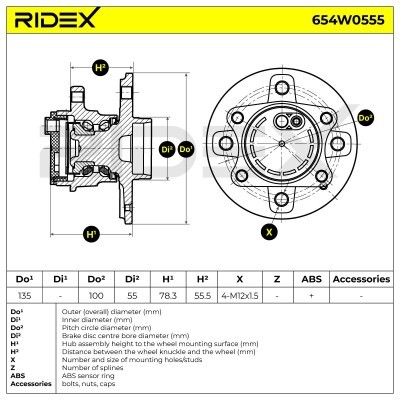 Łożysko Koła RIDEX 654W0555 654W0555 - foto 5