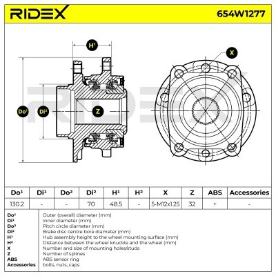 Łożysko Koła RIDEX 654W1277 654W1277 - foto 6