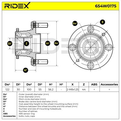 Łożysko Koła RIDEX 654W0175 654W0175 - foto 6