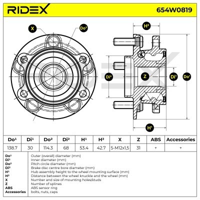 Łożysko Koła RIDEX 654W0819 654W0819 - foto 5