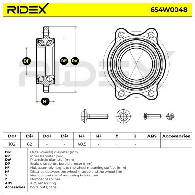 Łożysko Koła RIDEX 654W0048 654W0048 - foto 5