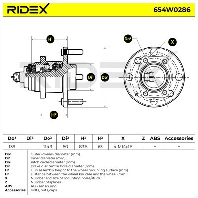 Łożysko Koła RIDEX 654W0286 654W0286 - foto 2