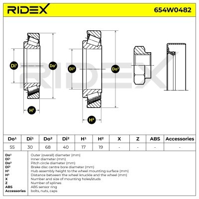 Łożysko Koła RIDEX 654W0482 654W0482 - foto 3