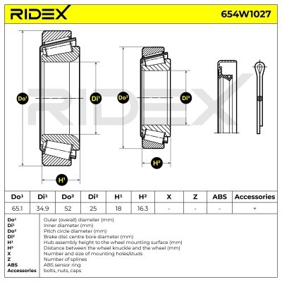 Łożysko Koła RIDEX 654W1027 654W1027 - foto 6