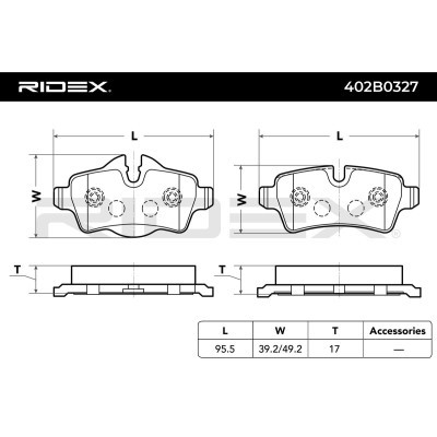 Klocki hamulcowe RIDEX 402B0327 402B0327 - foto 3