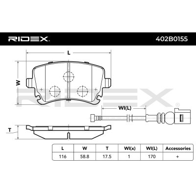 Klocki hamulcowe RIDEX 402B0155 402B0155 - foto 3