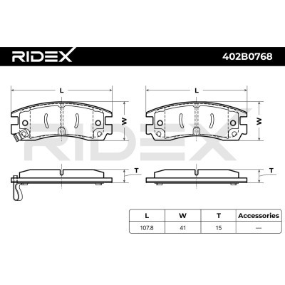 Klocki hamulcowe RIDEX 402B0768 402B0768 - foto 6