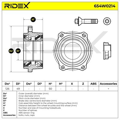 Łożysko Koła RIDEX 654W0214 654W0214 - foto 5