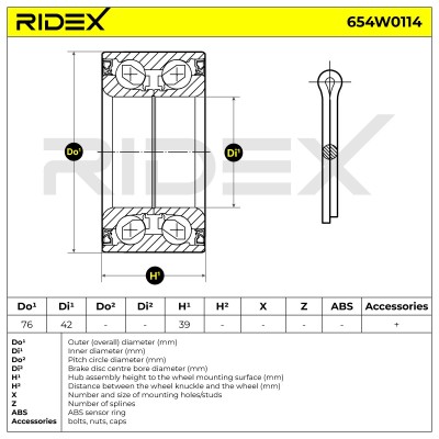 Łożysko Koła RIDEX 654W0114 654W0114 - foto 4