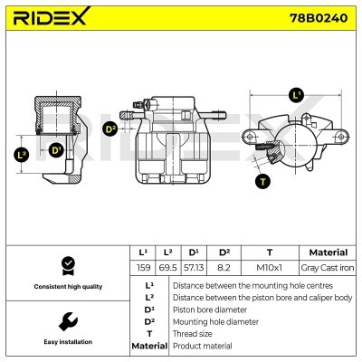Zacisk Hamulcowy RIDEX 78B0240 78B0240 - foto 2