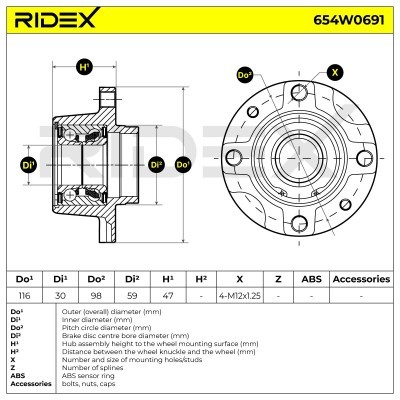 Łożysko Koła RIDEX 654W0691 654W0691 - foto 7