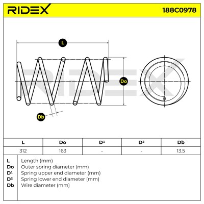 Sprężyna Zawieszenia RIDEX 188C0978 188C0978 - foto 5