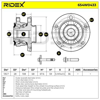 Łożysko Koła RIDEX 654W0433 654W0433 - foto 11