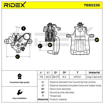 Zacisk Hamulcowy RIDEX 78B0236 78B0236 - foto 5