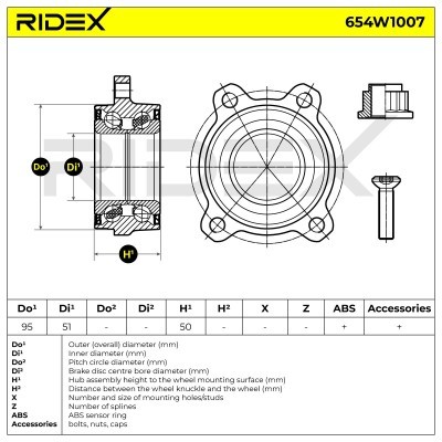 Łożysko Koła RIDEX 654W1007 654W1007 - foto 5