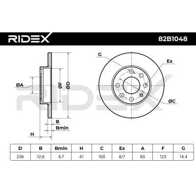 Tarcza hamulcowa RIDEX 82B1048 82B1048 - foto 3