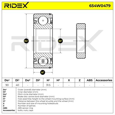 Łożysko Koła RIDEX 654W0479 654W0479 - foto 5