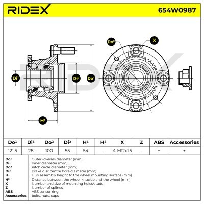 Łożysko Koła RIDEX 654W0987 654W0987 - foto 6